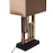 Quickway Imports 17 Decorative Metal Table Lamp with Gold Modern Stand and Brown Silk Lampshade QI004583 - alternate 2
